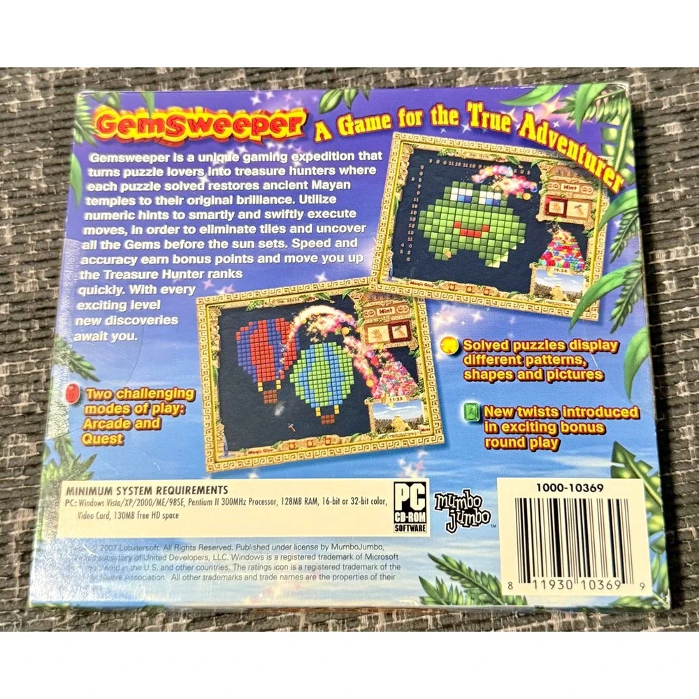 MumboJumbo GemSweeper PC CD-ROM New Puzzle Game 2007